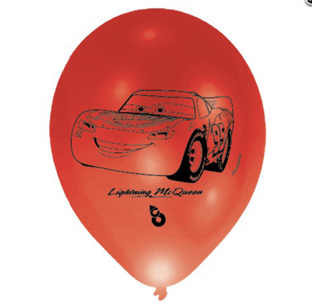 Globos Cars colores rojo,am, azul. 15u